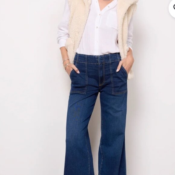 Kut From The Kloth Meg High Rise Wide Leg Jeans | Utility Patch Pockets | 14W - Picture 1 of 12